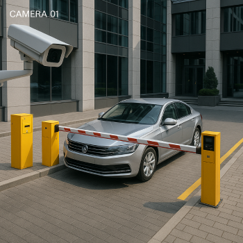 Car at Parking being tracked by Bosch CCTV