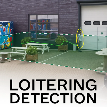 Man detected in prohibited area by Bosch CCTV using AI-based loitering/trespassing detection